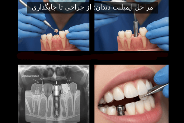 مراحل ایمپلنت دندان: از جراحی تا جایگذاری