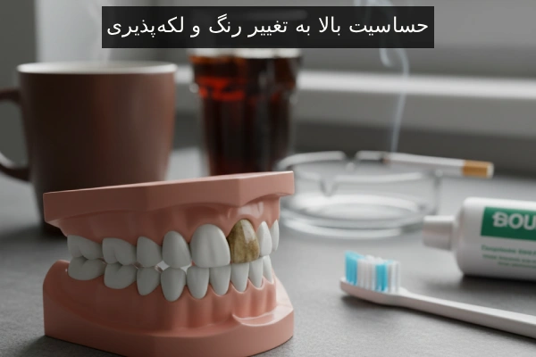 حساسیت بالا به تغییر رنگ و لکهپذیری