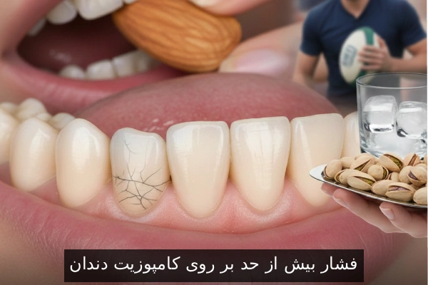 فشار بیش از حد بر روی کامپوزیت دندان